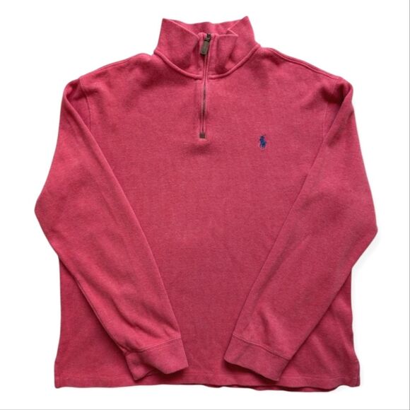 Polo Ralph Lauren 1/4 Zip Pullover Red Large - Picture 1 of 9